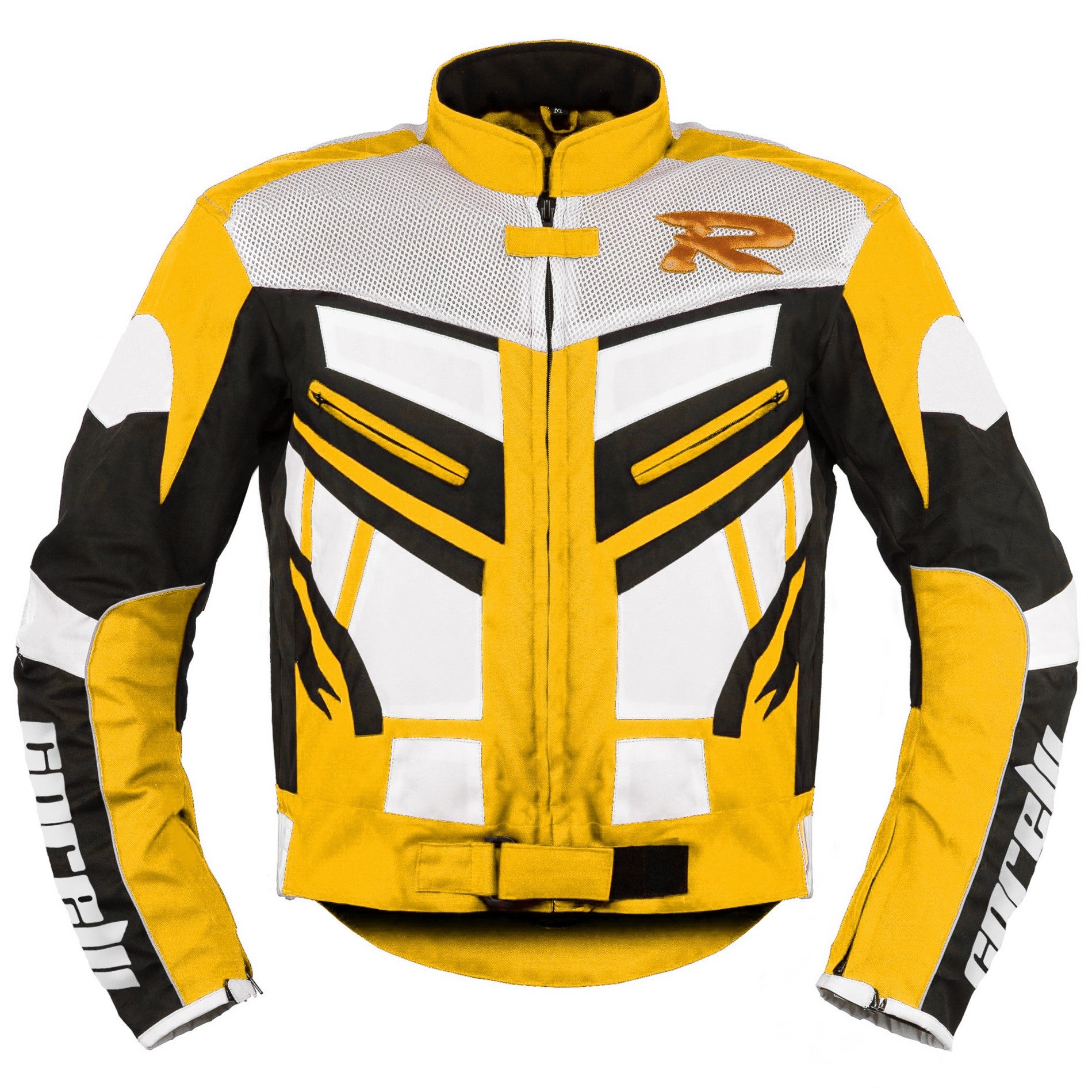 Olymp Yellow Motorcycle Racing Textile Jacket - Main Image