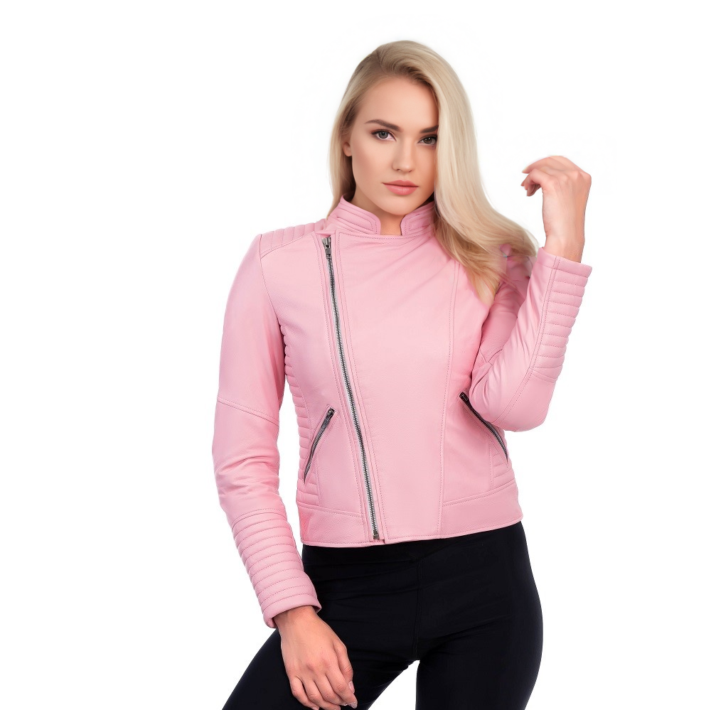 Womens pink top motorcycle jacket