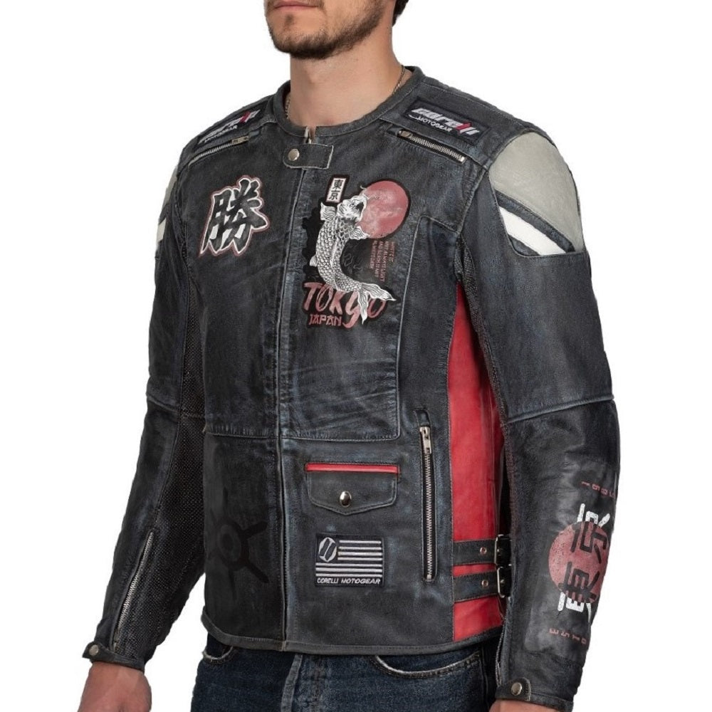 Tokyo Vintage Fully-Protected Biker Leather Jacket