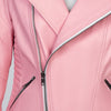 ROSA ARMORED PINK WOMEN'S MOTORCYCLE LEATHER JACKET close-up photo