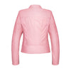 ROSA ARMORED PINK WOMEN'S MOTORCYCLE LEATHER JACKET back photo