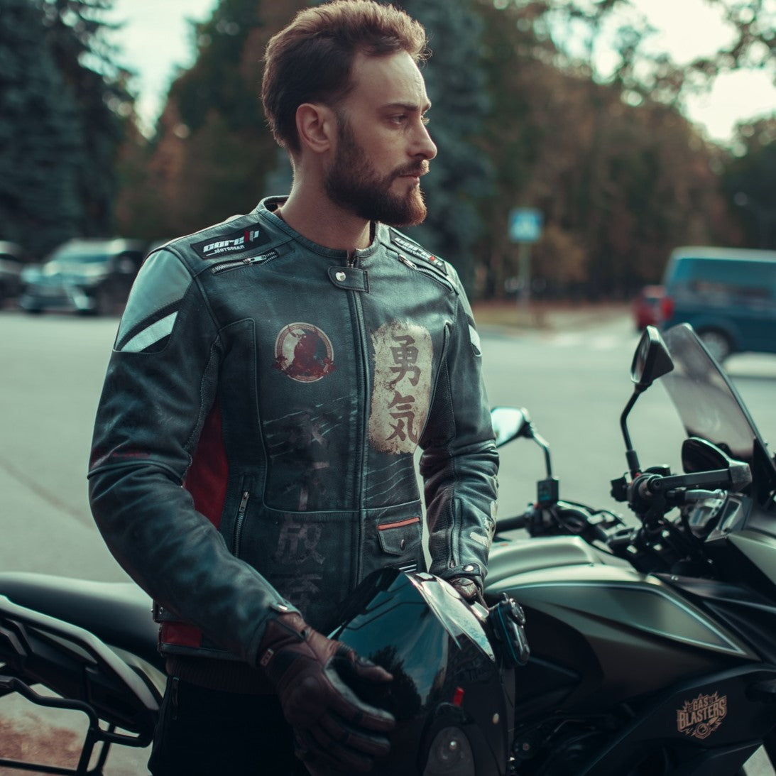 Dragon Vintage Motorcycle Leather Jacket - Main Image