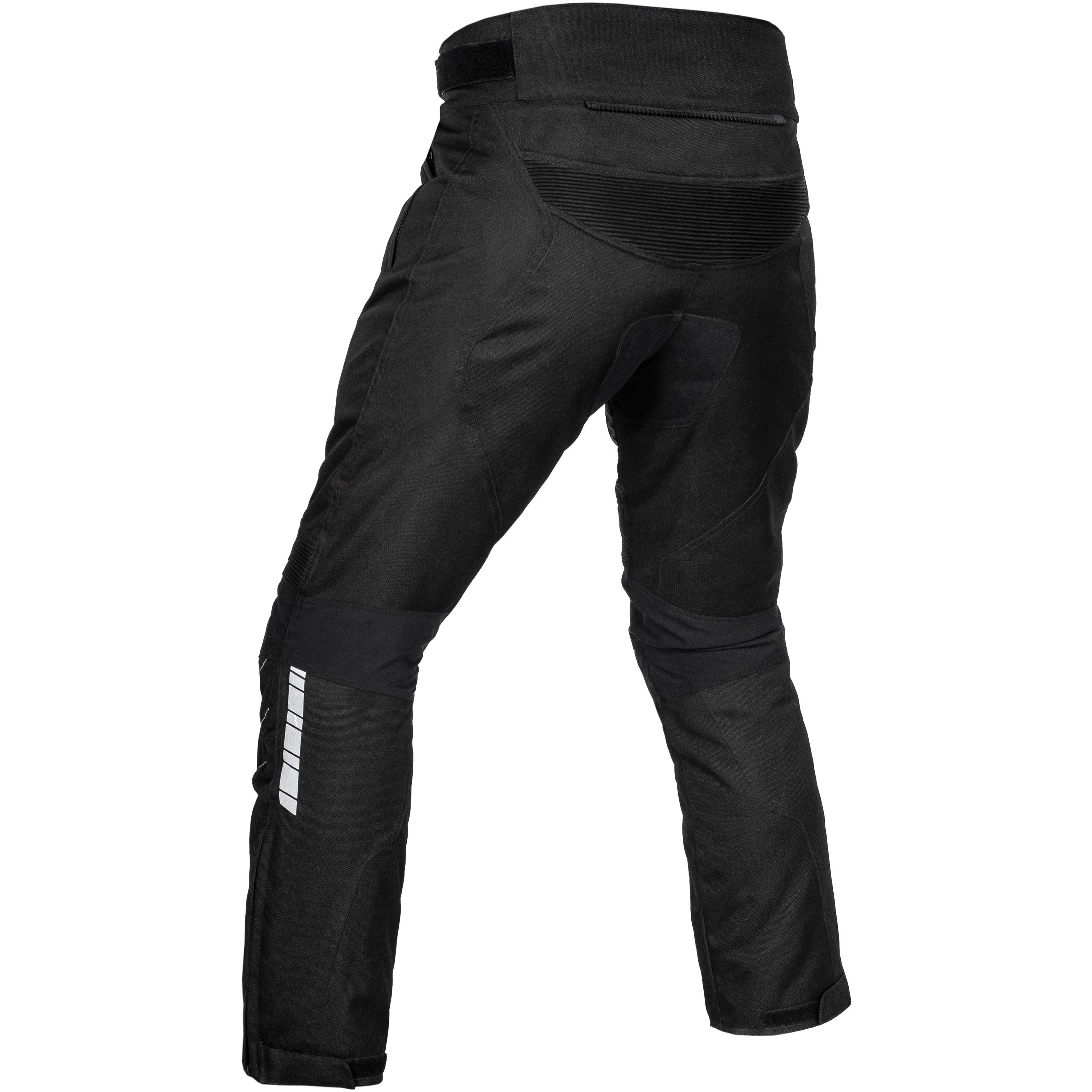 Black Boxer Solid Motorcycle Textile Pants