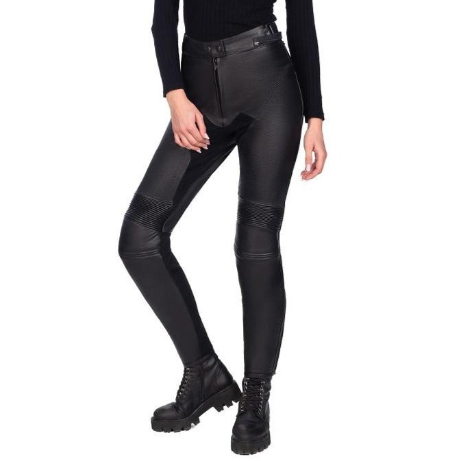 Women Fashion High Waist Pants PU Leather Waterproof Stretchy