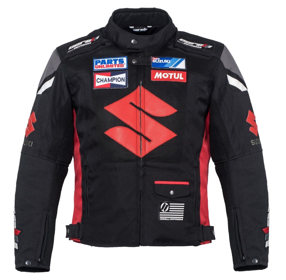 Suzuki Black Motorcycle Textile Jacket