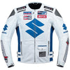 Suzuki White Motorcycle Racing Leather Jacket