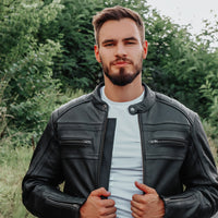 Men's Genuine Cowhide Top Grain Premium Heavyweight Biker