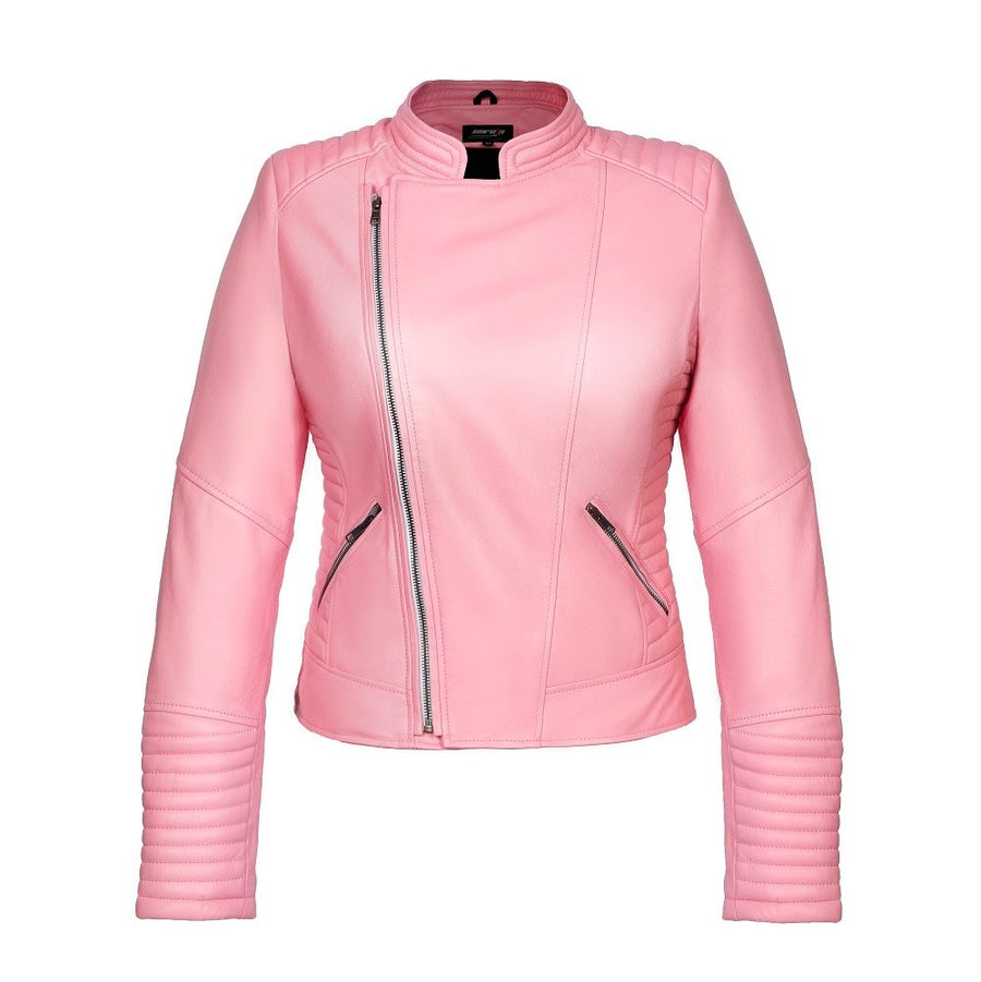 Rosetta Pink Women's Motorcycle Leather Jacket