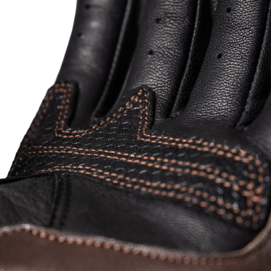 Kansas Brown Motorcycle Leather Gloves