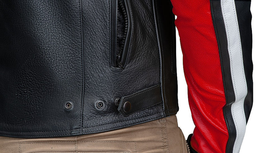 LEGACY MOTORCYCLE RACING LEATHER JACKET close-up