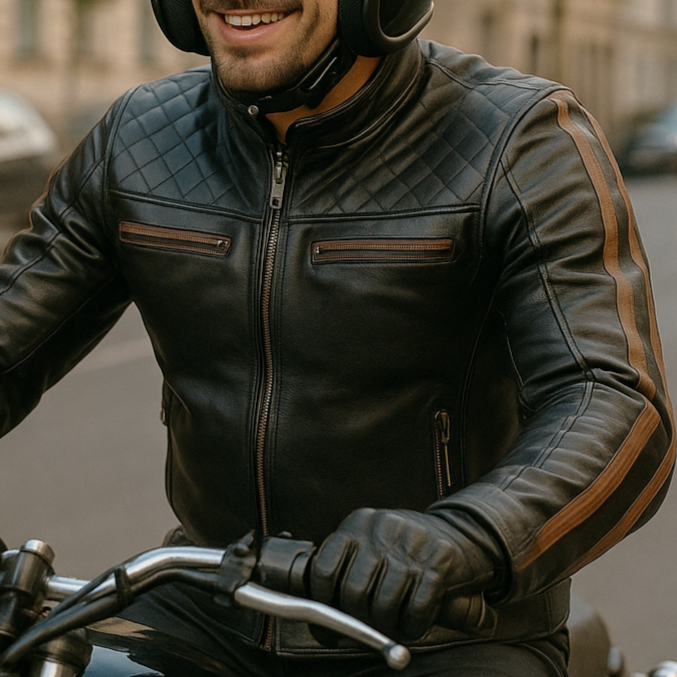 Hudson Black Motorcycle Leather Jacket