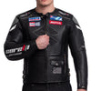 Suzuki Platinum Black Motorcycle Racing Leather Jacket
