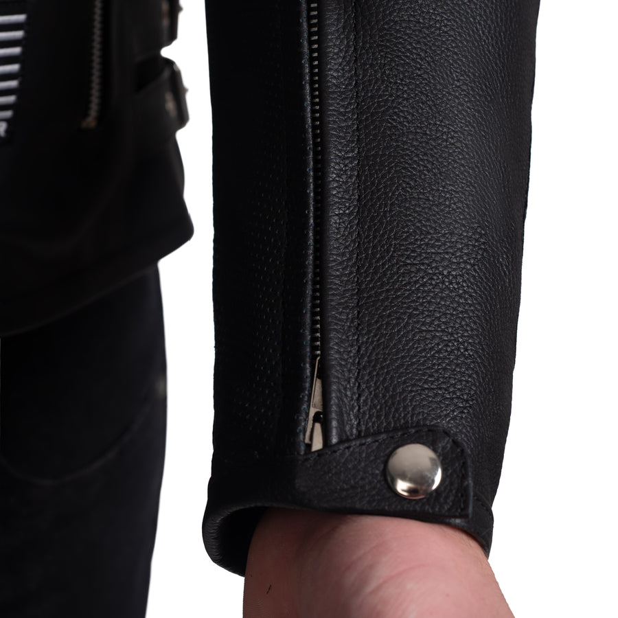 Suzuki Platinum Black Motorcycle Racing Leather Jacket