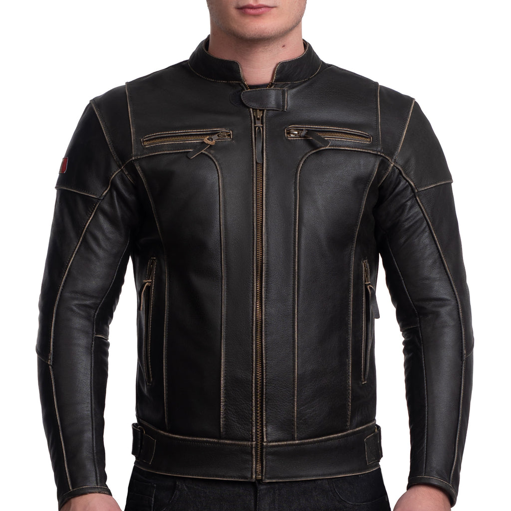 Vive La France Retro Brown Motorcycle Leather Jacket