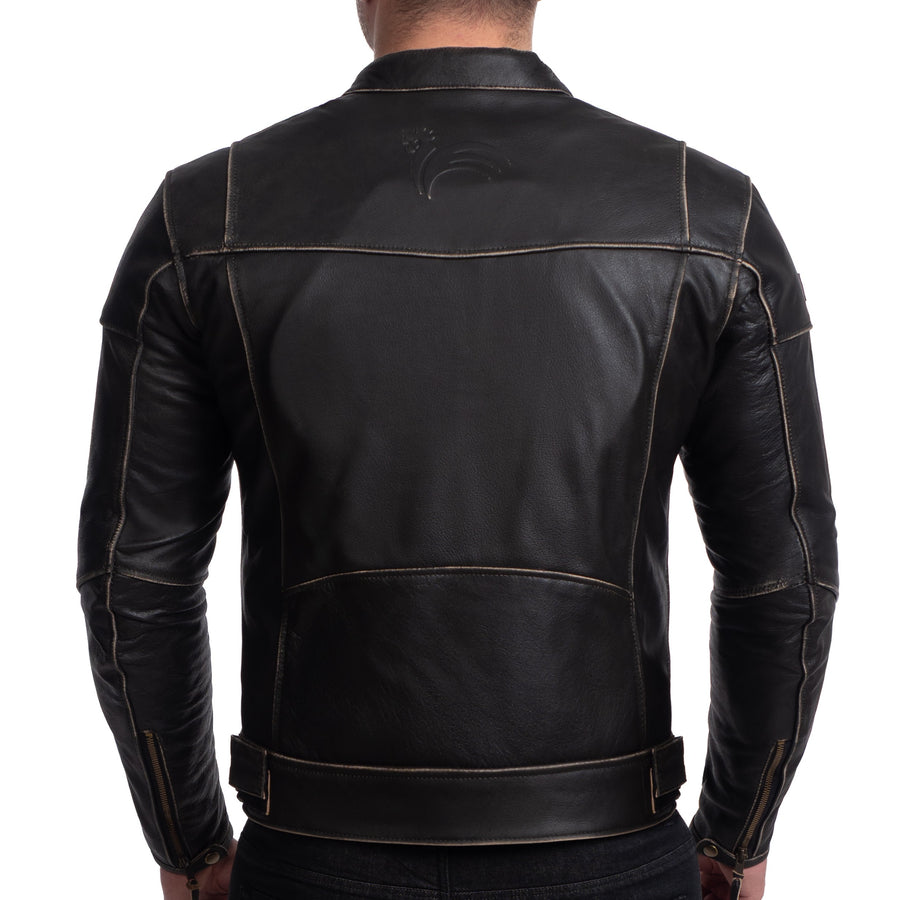 Vive La France Retro Brown Motorcycle Leather Jacket