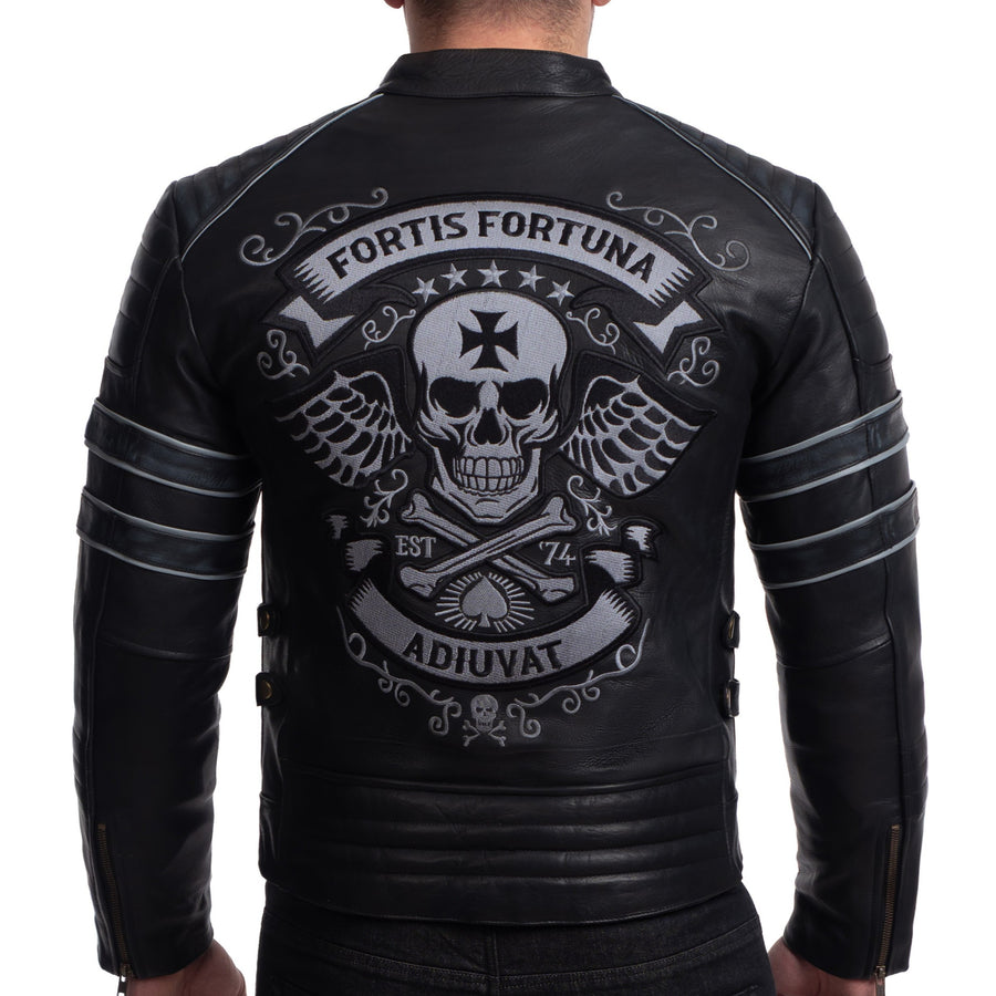 Skull Black Motorcycle Leather Jacket