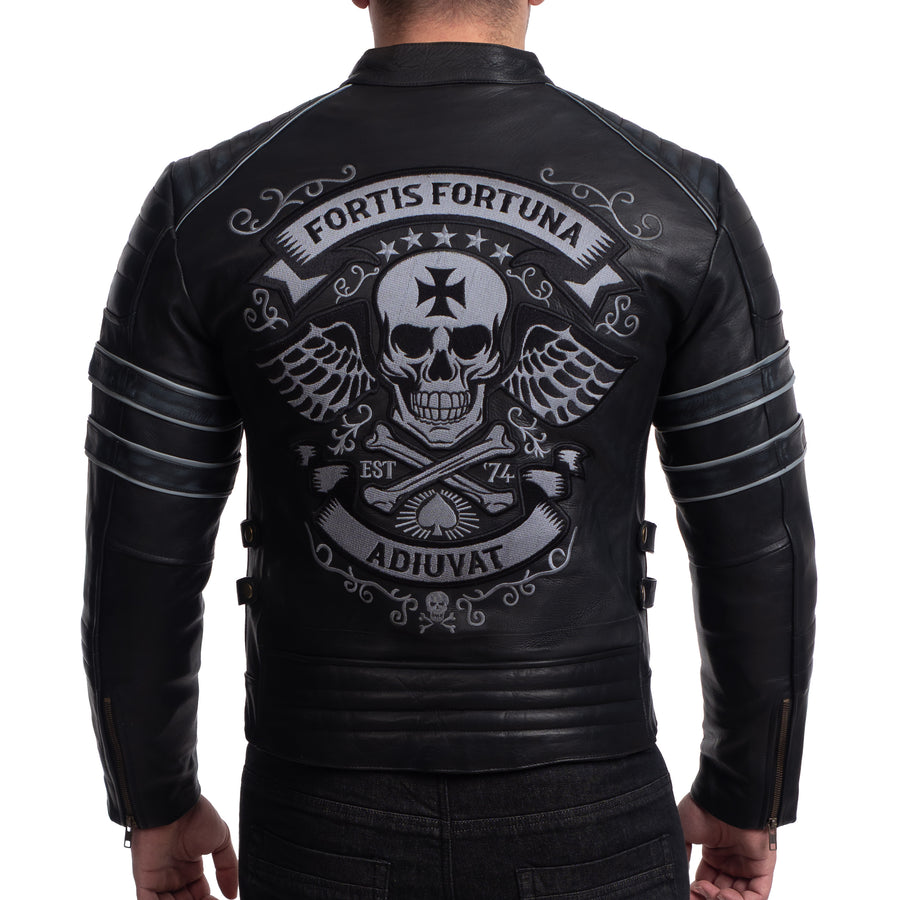 Skull Black Motorcycle Leather Jacket