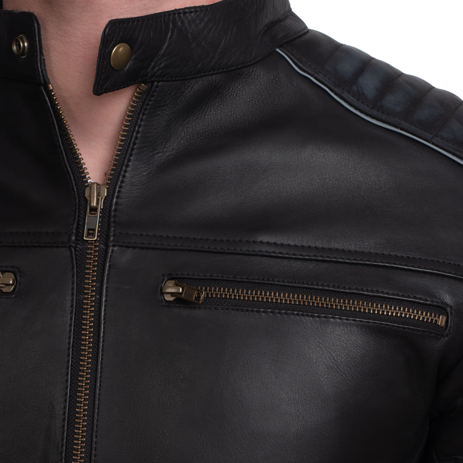 Skull Black Motorcycle Leather Jacket
