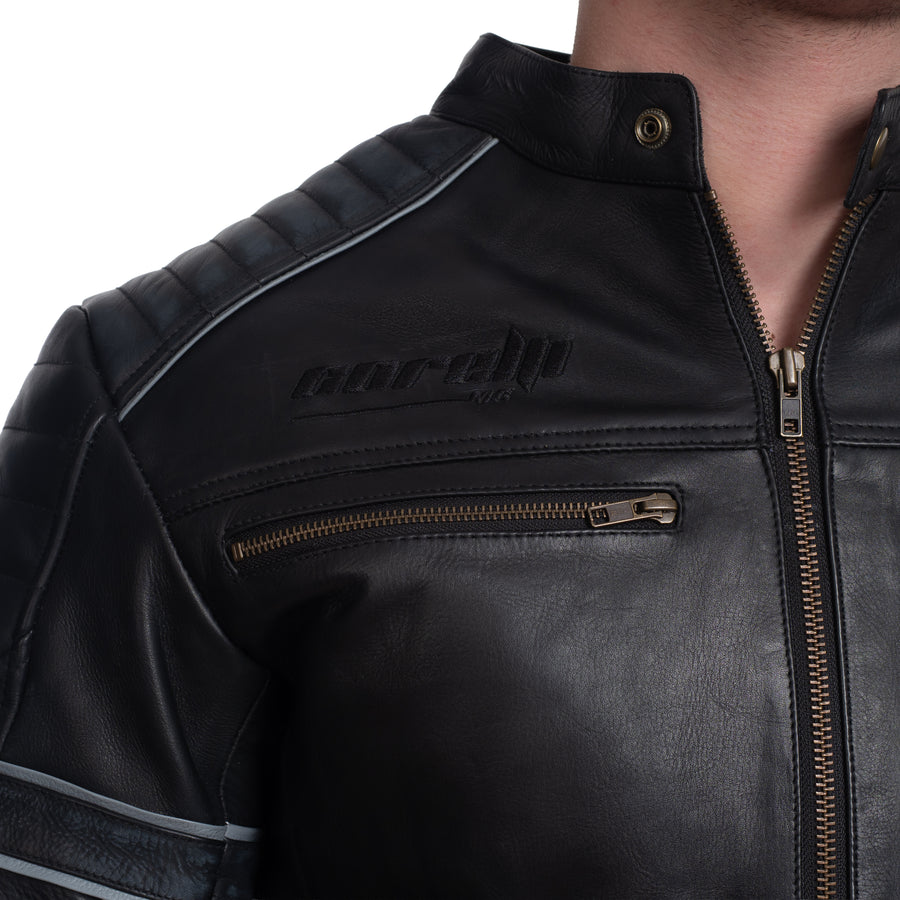Skull Black Motorcycle Leather Jacket