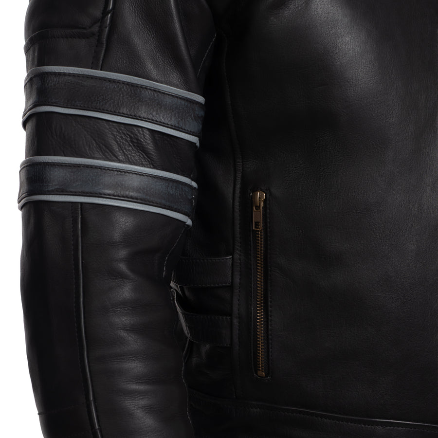 Skull Black Motorcycle Leather Jacket