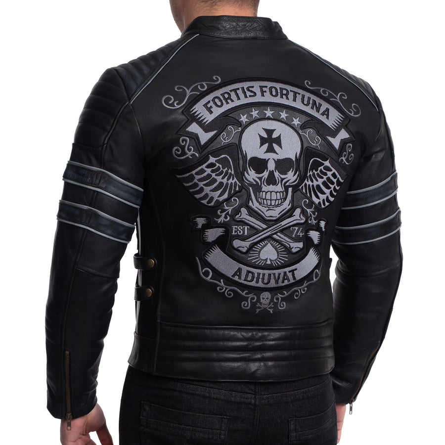 Skull Black Motorcycle Leather Jacket