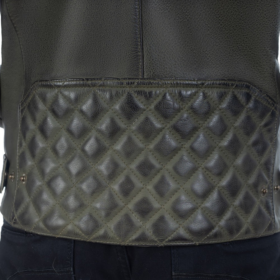 Dublin Olive Green Motorcycle Leather Jacket
