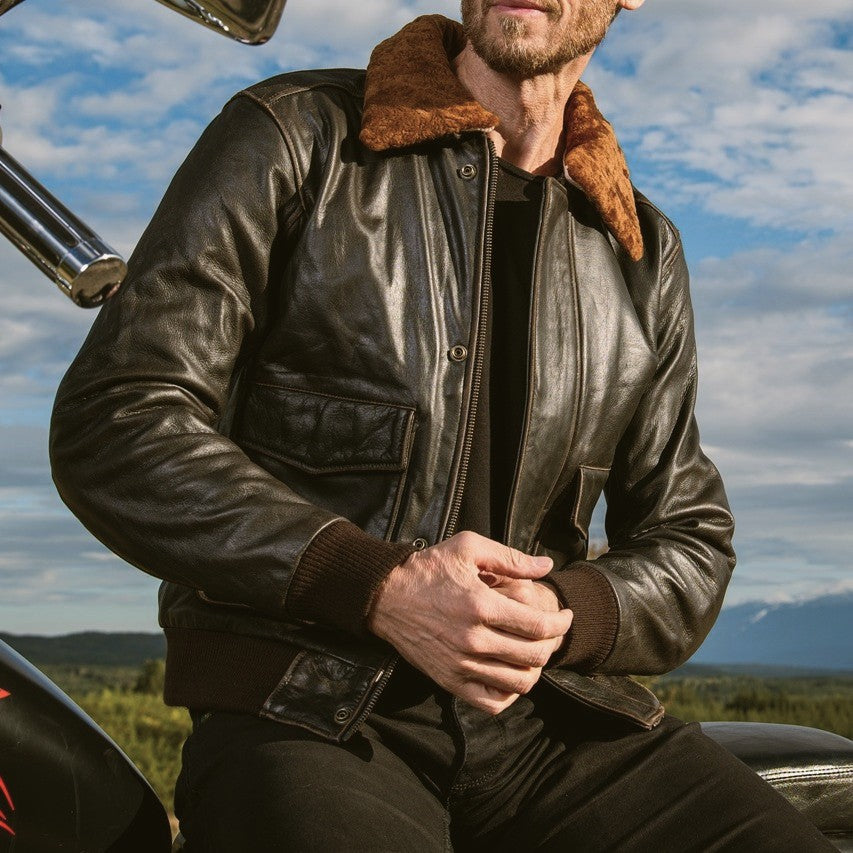 Motorcycle Bomber Leather Jacket