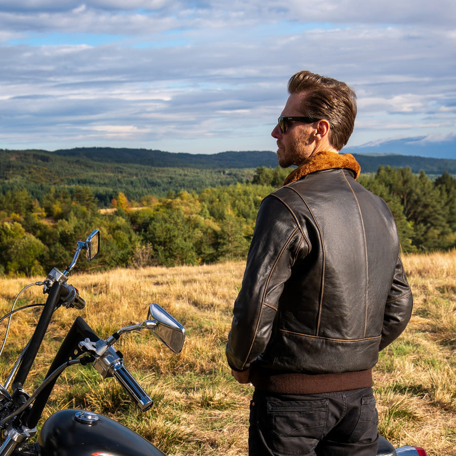 Bomber Motorcycle Leather Jacket