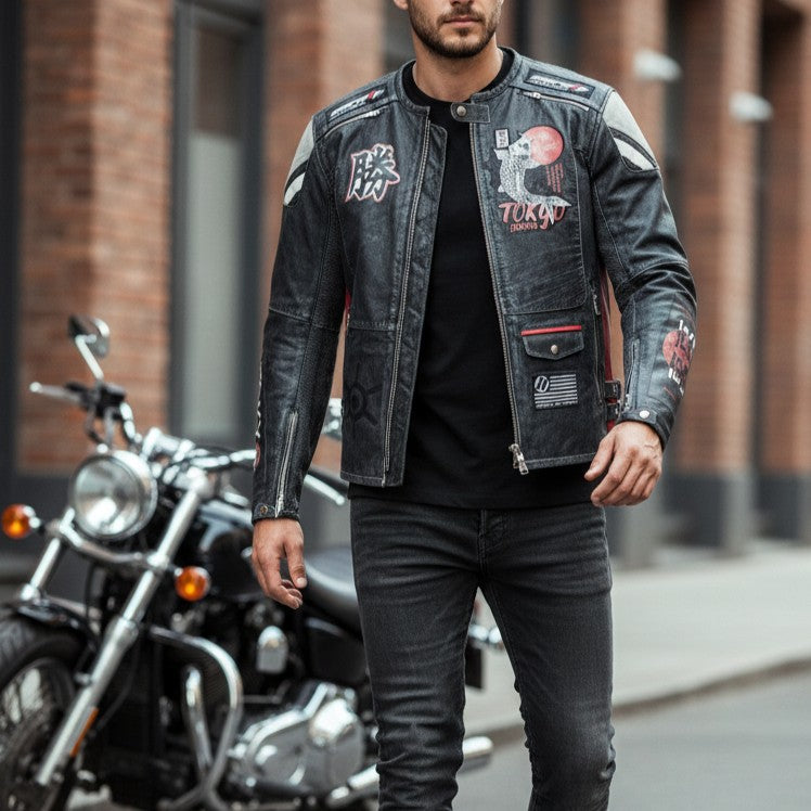 TOKYO NIPPON VINTAGE FULLY-PROTECTED BIKER LEATHER JACKET – Corelli MG