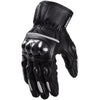 Corelli MG raven carbon racer leather gloves, genuine cowhide leather, front photo