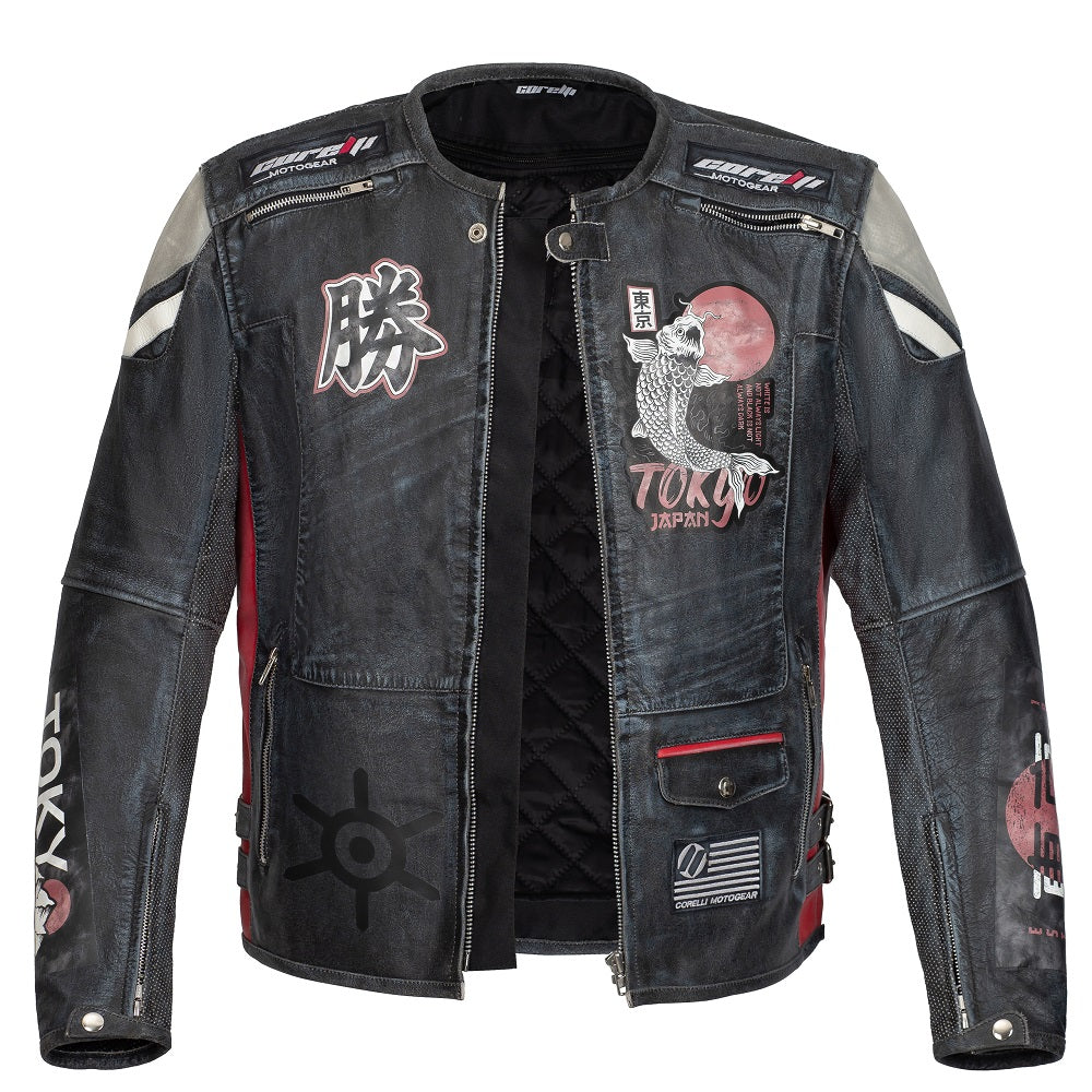 Vintage Japanese Brand Sherpa Synthetic Leather Jacket Punk Rocker  Motorcycle Riding Jacket - Men's Clothing