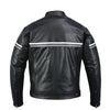 Metropolis Grey Black Motorcycle Leather Jacket, genuine cowhide leather, YKK zippers, removable CE protectors, removable inner lining, back photo