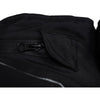 Corelli MG business executive black motorcycle textile jacket, fully protected, removable CE protectors, removable inner lining, YKK zippers, pockets, close-up photo