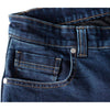 Corelli MG City rider men's protected motorcycle blue kevlar jeans, removable CE protectors, cordura, close-up photo
