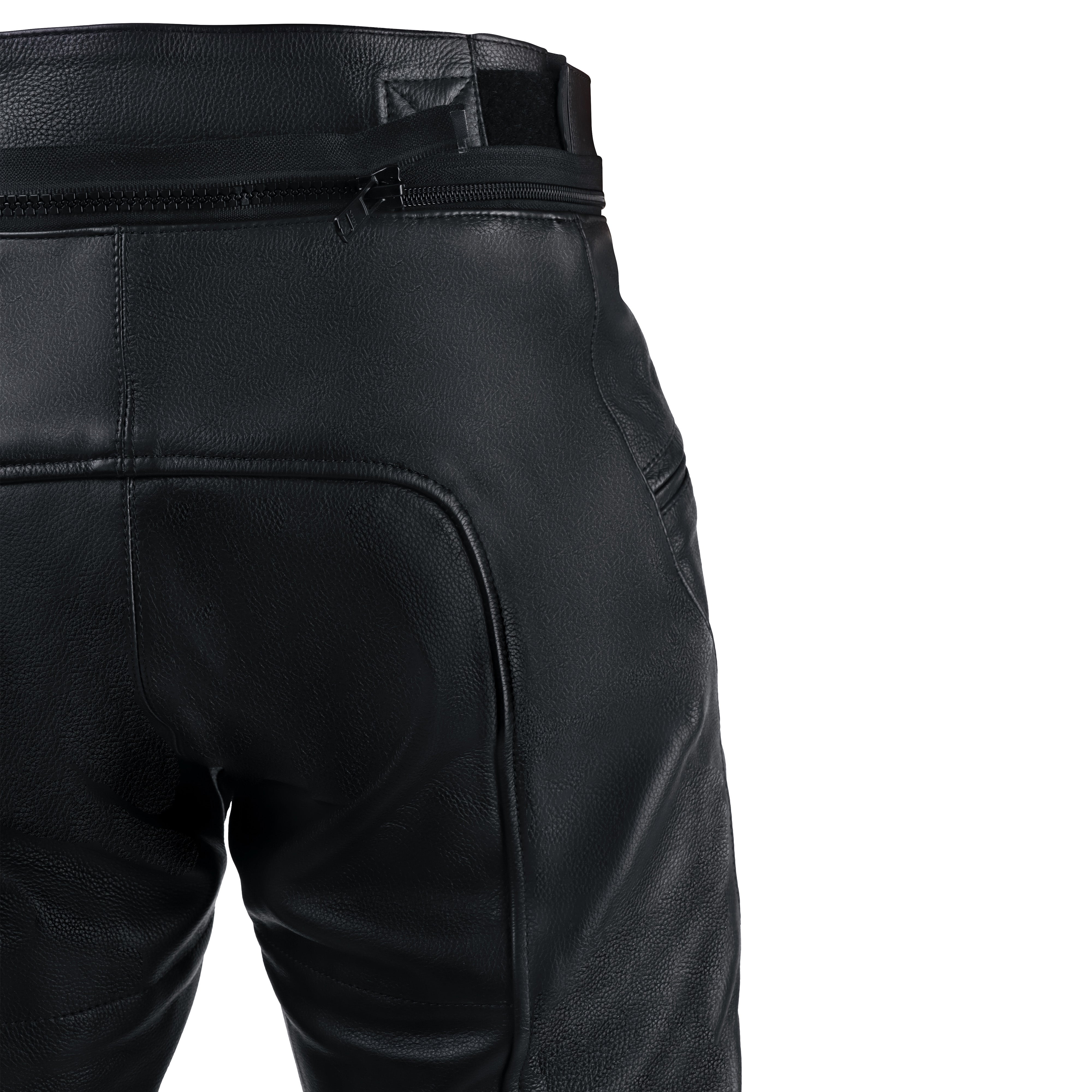 Motorcycle Black Leather Pants with white line - Maker of Jacket