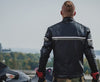 Metropolis Grey Black Motorcycle Leather Jacket, genuine cowhide leather, YKK zippers, removable CE protectors, removable inner lining, model photo